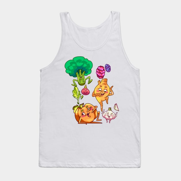 Vegetables Cartoon Funny Tank Top by Mako Design 